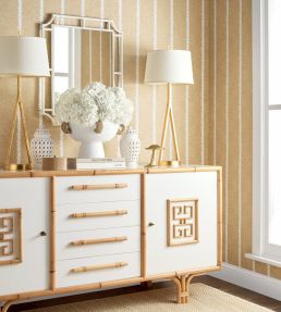 Barrier Weave Wallpaper by Thibaut Metallic Silver on Soft Grey