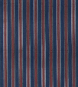 Barrington Stripe Fabric by Mulberry Home Indigo/Red