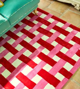 Harlequin Basket Weave rug Coral/Rose 144102140200-US Coral/Rose
