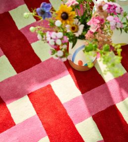 Harlequin Basket Weave rug Coral/Rose 144102140200-US Coral/Rose