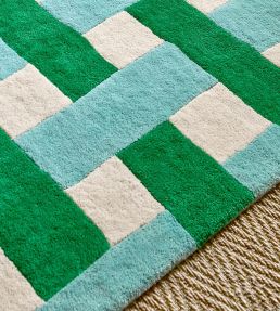 Harlequin Basket Weave rug Emerald/Aquamarine 144107140200-US Emerald/Aquamarine