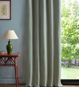 Batak Check Fabric by Sanderson Avocado/Indigo
