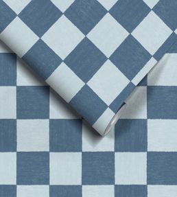Battenberg Wallpaper by Woodchip & Magnolia Denim Blue