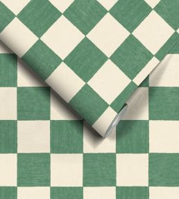 Battenberg Wallpaper by Woodchip & Magnolia Spinach Green