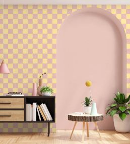 Battenberg Wallpaper by Woodchip & Magnolia Sugar Pink
