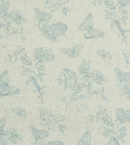 Baudin Butterfly Linen Wallpaper by Schumacher Blue