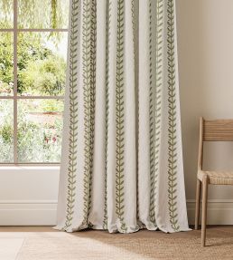 Beanstalk Stripe Fabric by Scion Sage/Dusk Pink