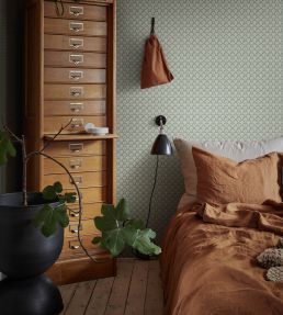 Beata Wallpaper by Sandberg Moss Green