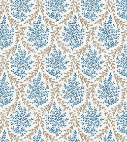 Bedgebury Fabric by Nina Campbell Indigo/Chocolate