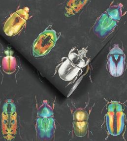 Beetle Jewels Wallpaper by Woodchip & Magnolia Multi Black