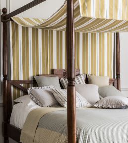 Belgravia Fabric by Clarke & Clarke Ochre/Charcoal