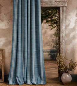 Bellagio Stripe Fabric by Zoffany Blue Stone