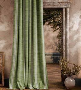 Bellagio Stripe Fabric by Zoffany Evergreen