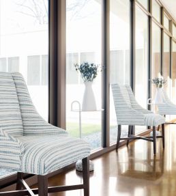 Bellano Stripe Fabric by Thibaut Parchment