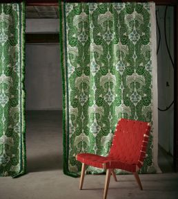 Belle De Nuit Fabric by Christopher Farr Cloth Green