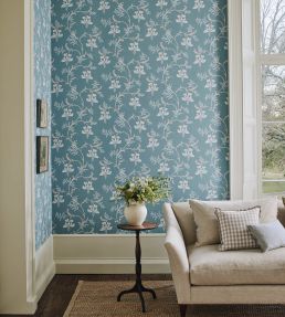 Bellflower Wallpaper by Colefax and Fowler Navy