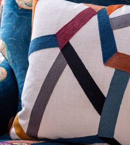 Beltane Fabric by Mulberry Home Teal/Spice