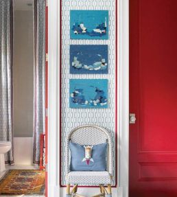 Belvedere Wallpaper by Schumacher Orpington Blue