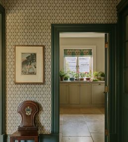 Belvedere Wallpaper by Schumacher Peacock Blue