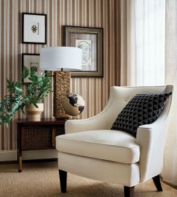 Bennett Stripe Wallpaper by Thibaut Green