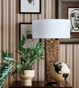 Bennett Stripe Wallpaper by Thibaut Green