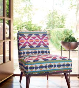 Berber Blanket Fabric by Thibaut Fuchsia and Navy