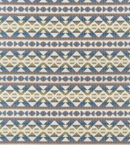 Berber Blanket Fabric by Thibaut Green and Blue