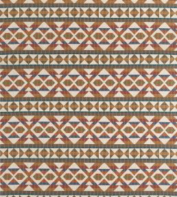Berber Blanket Fabric by Thibaut Ochre and Brown
