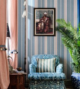 Berber Stripes Wallpaper by MINDTHEGAP Blue