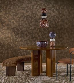 Berenice Wallpaper by Casamance Noir/Dore