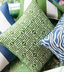 Bergamo Stripe Fabric by Thibaut Emerald