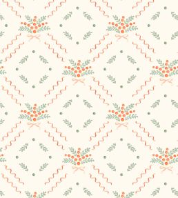 Berries and Bows Wallpaper by Ottoline White