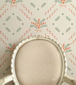 Berries and Bows Wallpaper by Ottoline White