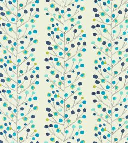 Berry Tree Fabric by Scion Peacock / Powder Blue / Lime / Neutral