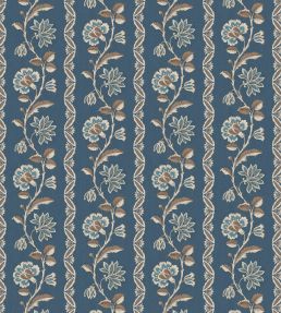 Bertin Fabric by Nina Campbell Indigo/Chocolate