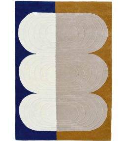 Edito Paris Bibelot rug Blue and Mustard KE-061L Blue and Mustard