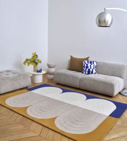Edito Paris Bibelot rug Blue and Mustard KE-061L Blue and Mustard