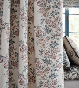 Bibury Fabric by Nina Campbell Teal/Ochre
