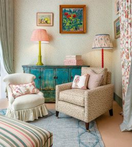 Big Dulcie Linen Fabric by Ian Sanderson Celadon
