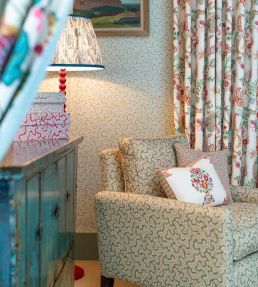 Big Dulcie Linen Fabric by Ian Sanderson Celadon