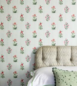 Bindi Flower Wallpaper by DADO 03 Sage and Pink