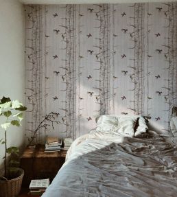Birch Trees Wallpaper by Coordonne Pink