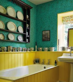 Bird & Anemone Wallpaper by Morris & Co Olive/Turquoise