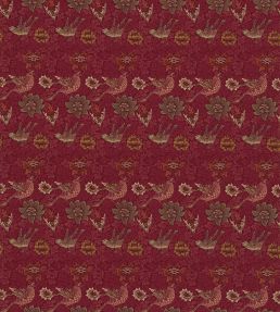 Bird And Anemone Fabric by Morris & Co Red Clay