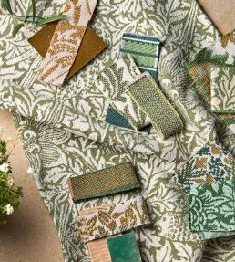 Bird & Anemone Weave Outdoor Fabric by Morris & Co Sage