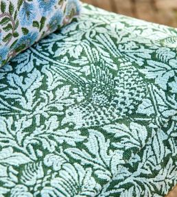 Bird & Anemone Weave Outdoor Fabric by Morris & Co Rose