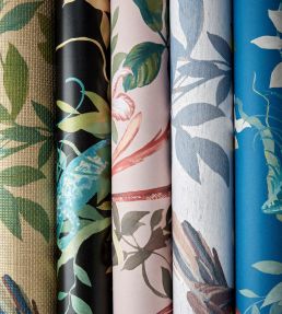 Bird Sonnet Wallpaper by 1838 Wallcoverings Jet
