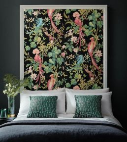 Bird Sonnet Wallpaper by 1838 Wallcoverings Jet