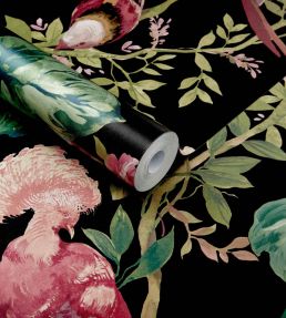 Bird Sonnet Wallpaper by 1838 Wallcoverings Jet