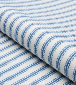 Birdie Ticking Stripe Fabric by Schumacher Indigo